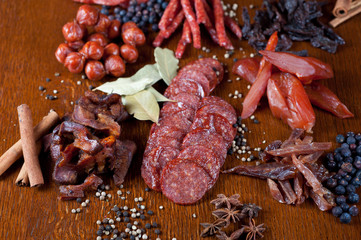 meat and sausages