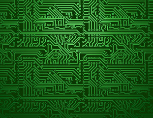 Vector green circuit board background