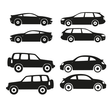 Cars silhouette set