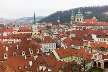 Prague old town landscape winter time, Czech Republic