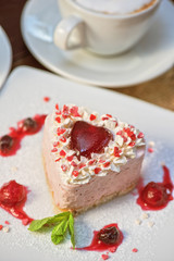 heart-shaped valentine cake