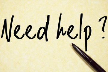 need help ? text write on paper
