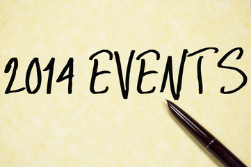 2014 events text write on paper