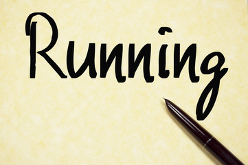 running word write on paper
