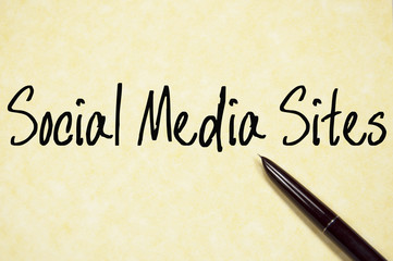 social media sites text write on paper