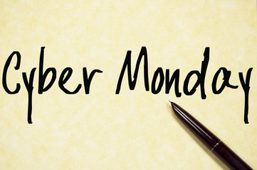 cyber monday sign write on paper