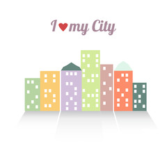 Fototapeta premium Colorful vector illustration of the city