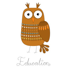 Owl education symbol vector illustration