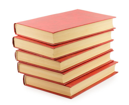 red books isolated on white background