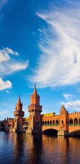 Fototapeta premium Oberbaumbridge in Berlin, text space