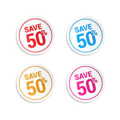 Save 50% Stickers