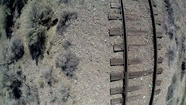Railroad tracks from a unique perspective
