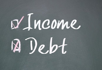 Obraz premium Income or debt choice