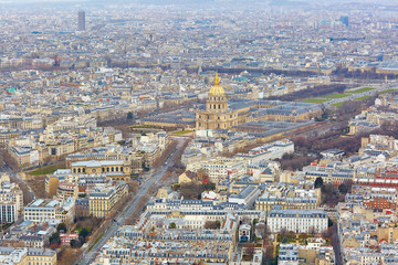 Aerial view of Les Invalides in Paris