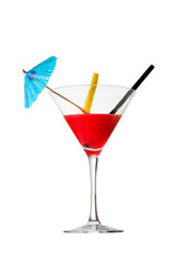 Bicchiere, Cocktail, rossini, sfondo bianco