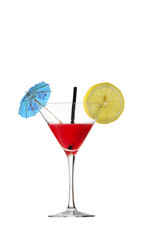 Bicchiere, Cocktail, rossini, sfondo bianco