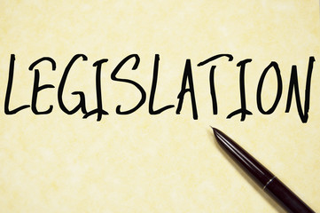 legislation word write on paper