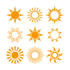 Vector Illustration of Various Sun Icons