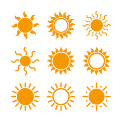 Vector Illustration of Various Sun Icons