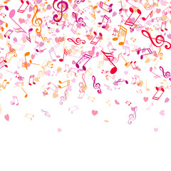 Vector Background with Colorful Music Notes