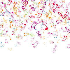 Vector Background with Colorful Music Notes