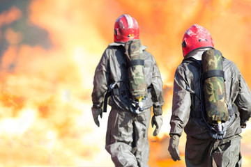 Firefighters during rescue operation