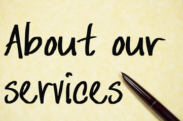 about our services text write on paper