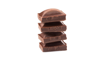 Stack of chocolate pieces