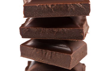 Stack of chocolate pieces