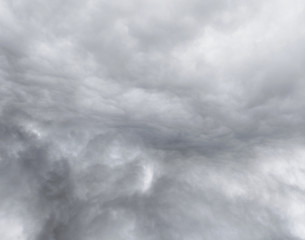 Dramatic gray storm clouds sky