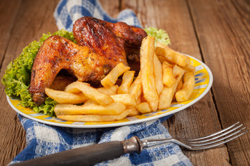 Roasted chicken.