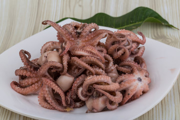 Boiled octopus