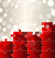 Abstract background with set puzzle pieces