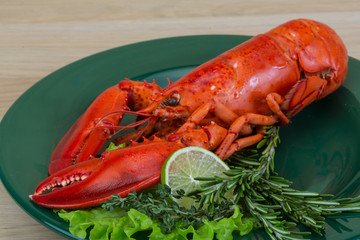 Red boiled lobster