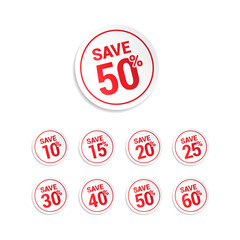 Save % Offer Stickers