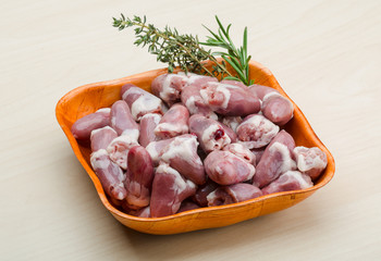Raw chicken hearts