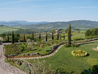 Fototapeta na wymiar Panoramic views of the Tuscan hills