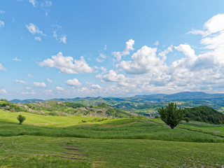 Panoramic views of the Tuscan-Emilian Apennines Italy