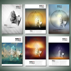 Abstract 3D pyramids. Infographic set. Brochure, flyer or report