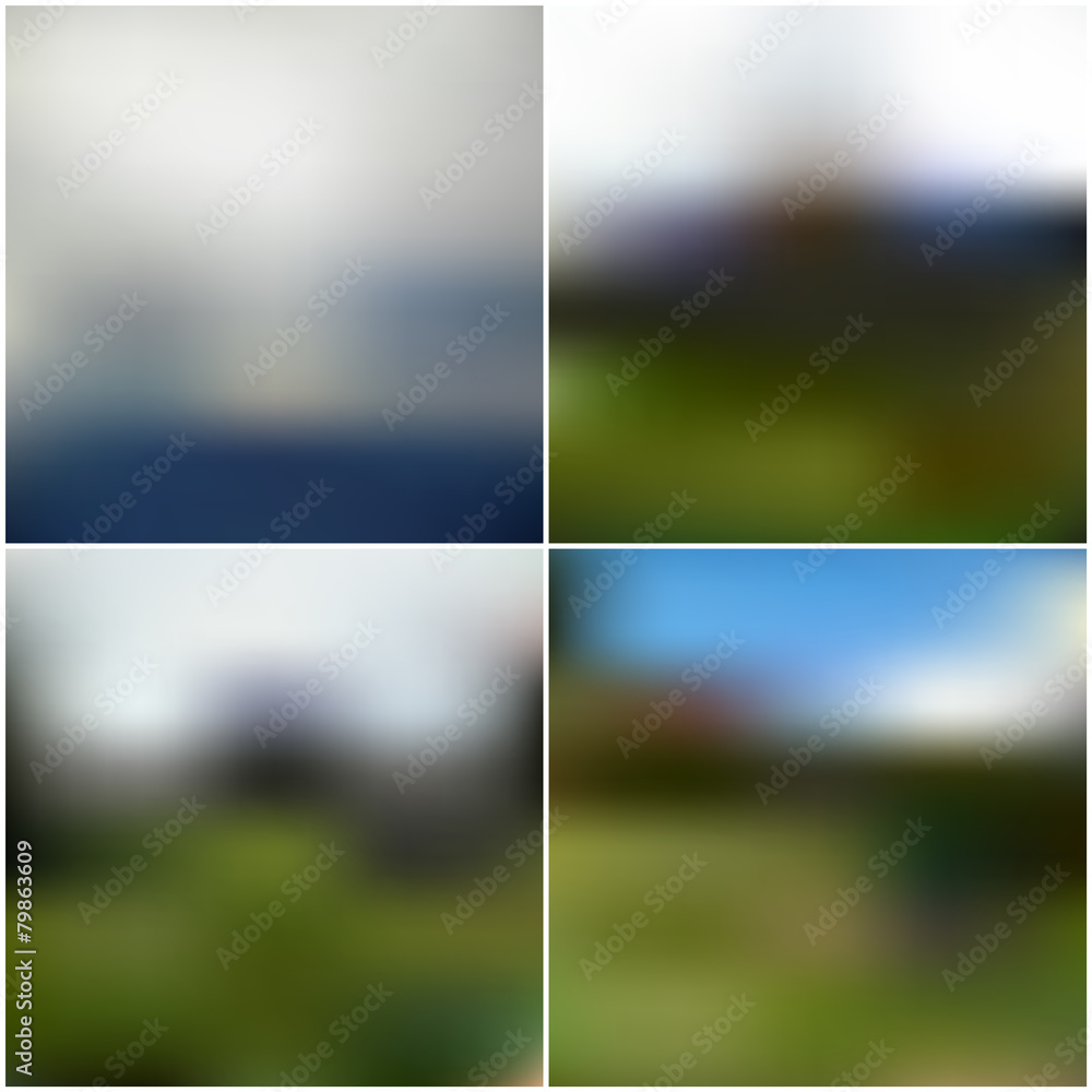 Poster vector web and mobile interface templates. editable blurred