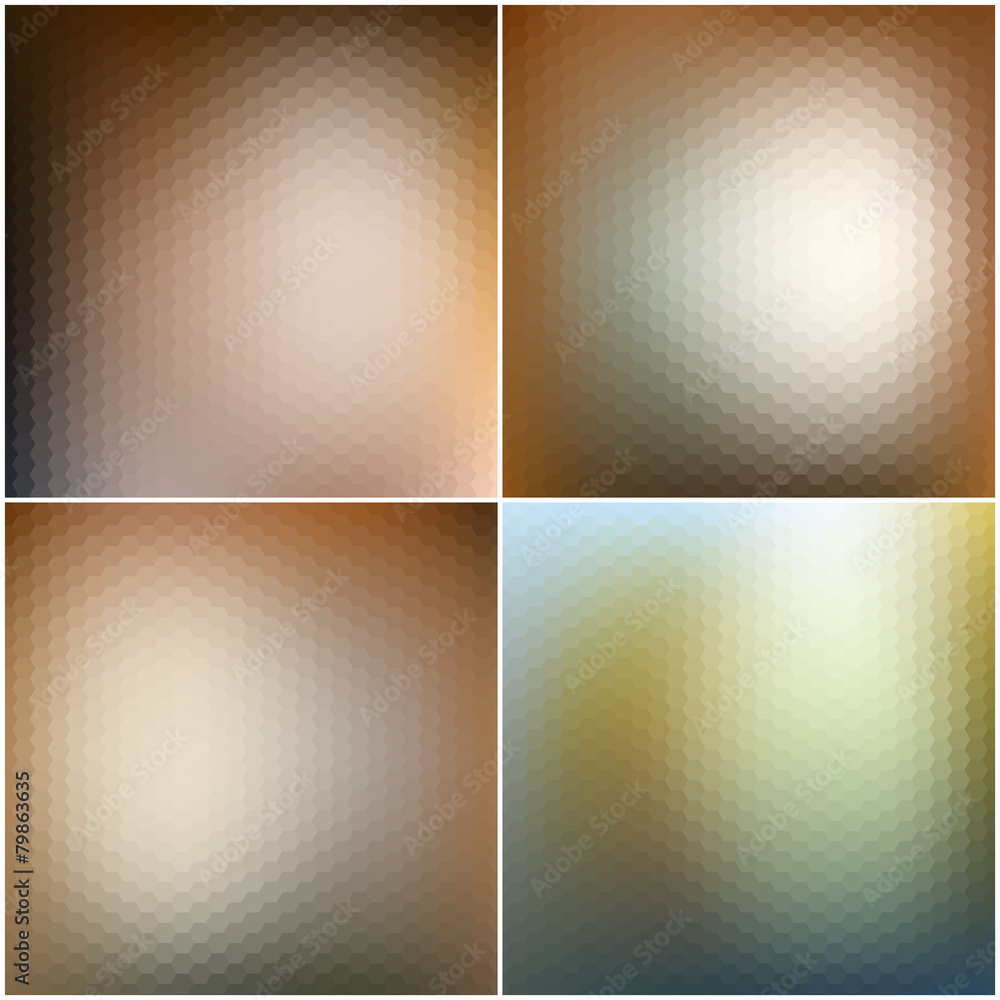 Poster vector web and mobile interface templates. blurred hexagonal