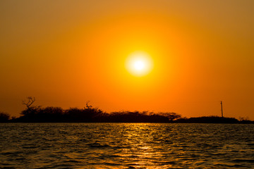 Sunset at Cordoncillo lagoon, La Paz, El Salvador