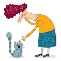 Cartoon characters over white