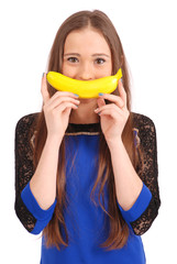 Child girl with banana smile © Akova