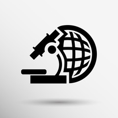 microscope icon scientist virus isolated graphic technology