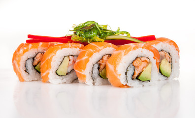 Delicious sushi pieces