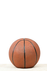 Basketball On Vertical White Background