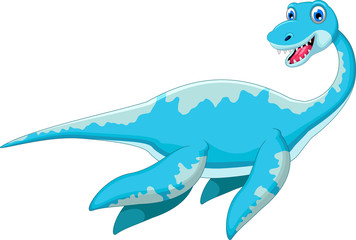 Swimming dinosaur cartoon