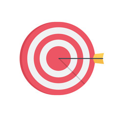 Darts aim board. Successful shot.