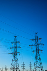 High voltage overhead (air) power transmission line.